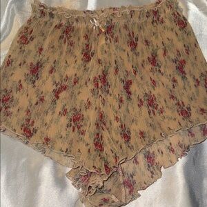 Victoria’s Secret Vintage Gold Label Micro Pleated Floral Print Tap Shorts SZ M